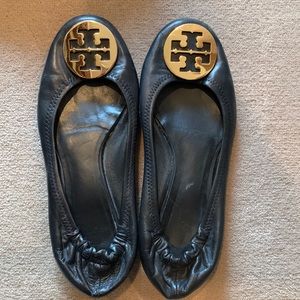 Tory Burch Minnie Black Ballet Flats - Size 9.5 - Great condition!
